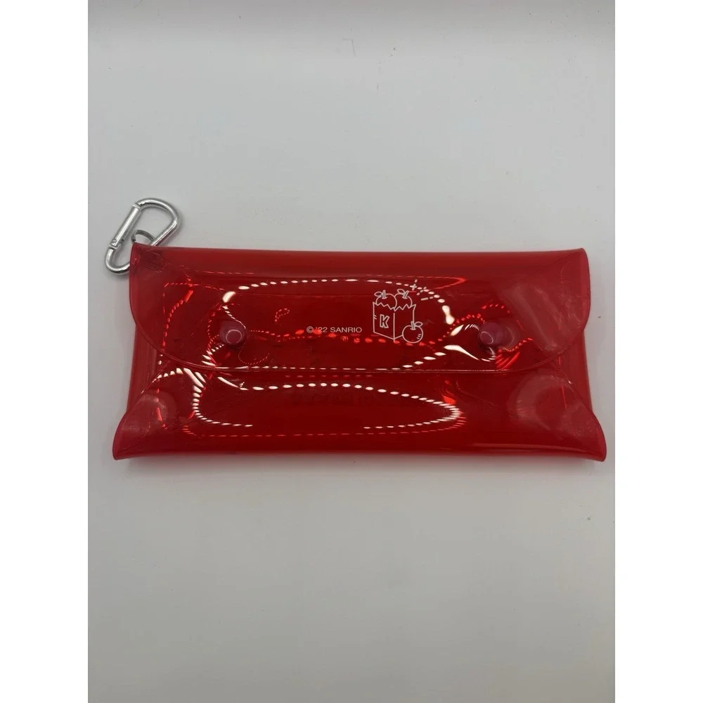 Sanrio Hello Kitty Red Clear Plastic Pencil Case